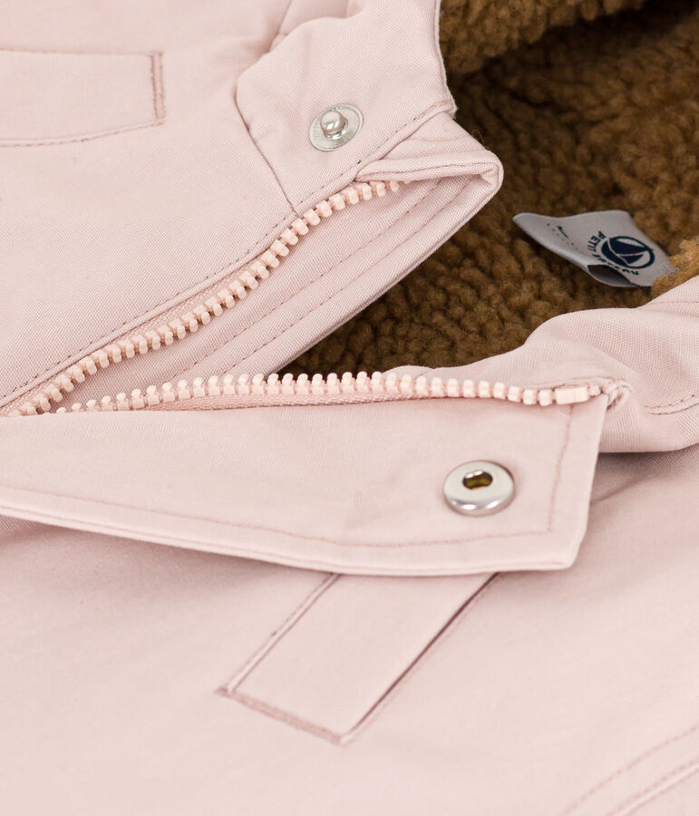 Babyparka mit Sherpafutter. rosa