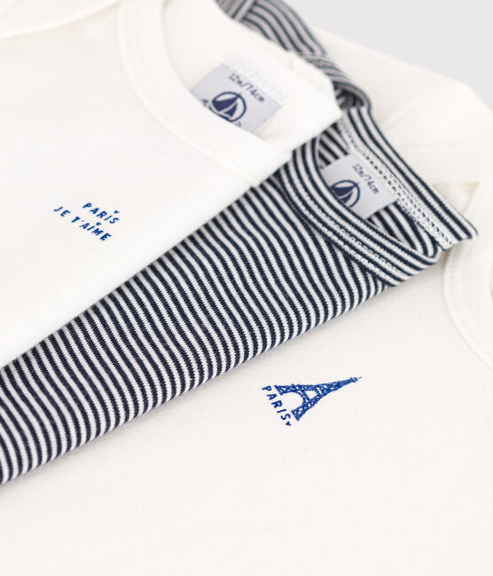 3er-Set langärmelige Baby-Bodys Paris aus Baumwolle variante 1