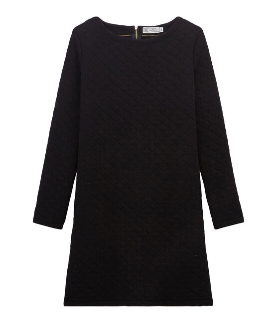 Gerade geschnittenes Kleid aus gedoppeltem Jersey für Damen schwarz NOIR/gelb DORE