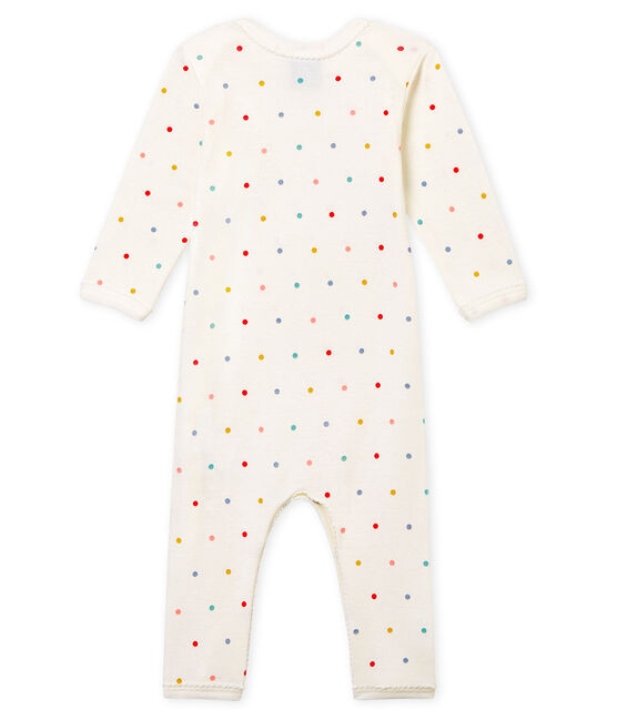 Baby Mädchen Body mit langen Beinen in Rippstrick weiss MARSHMALLOW/weiss MULTICO