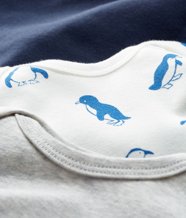 Trio lang&auml;rmelige Baby-Bodys f&uuml;r Jungen vielfarbig