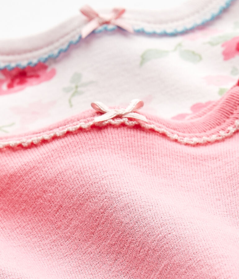 Baby-M&auml;dchen-Kurzarmbodys im 2er-Set weiss LOT