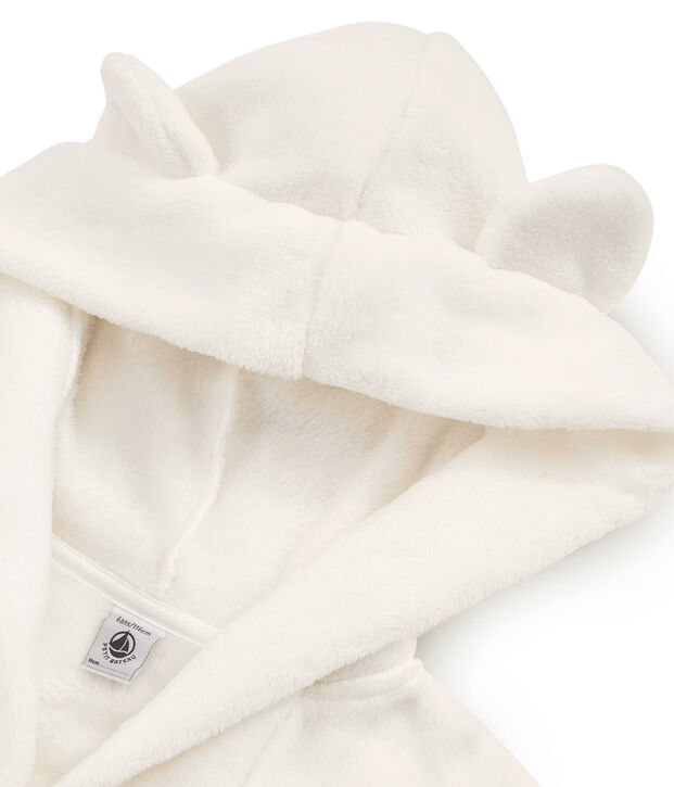 Fleece-Morgenmantel f&uuml;r Jungen weiss