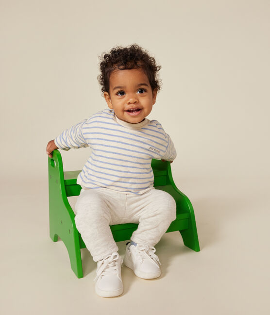 Langärmeliges Baby-T-Shirt aus Doppeljersey weiss AVALANCHE/ SKY CHINE