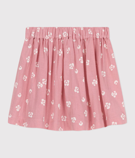 Kinder-Rock aus geblümter Baumwolle rosa CHARME/weiss MARSHMALLOW