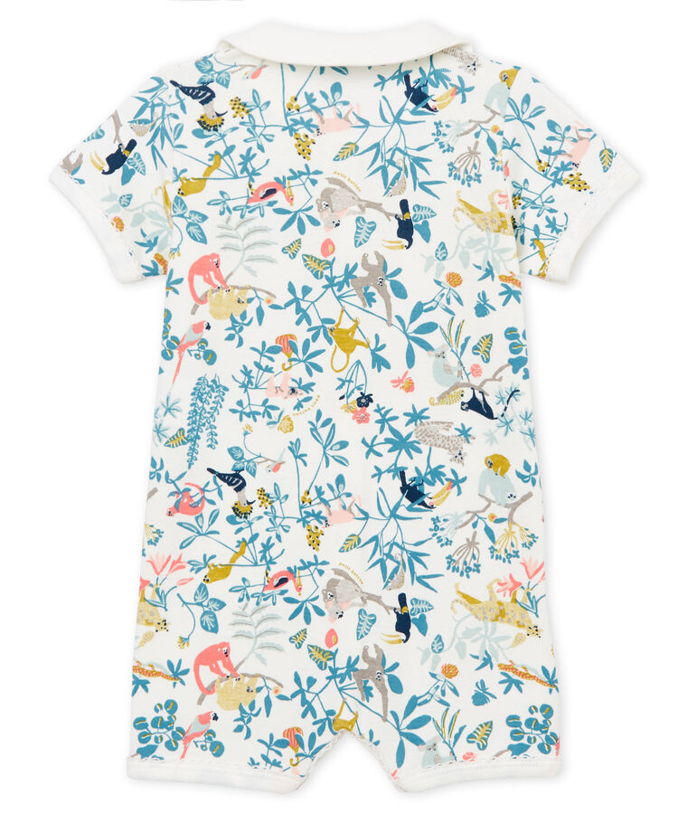 Baby-Kurzoverall M&auml;dchen weiss MARSHMALLOW/weiss MULTICO