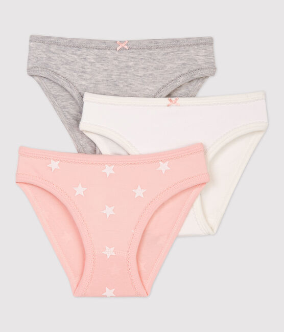3er-Set Slips aus Baumwolle und Elastan mit Blumenmuster für Mädchen variante 1