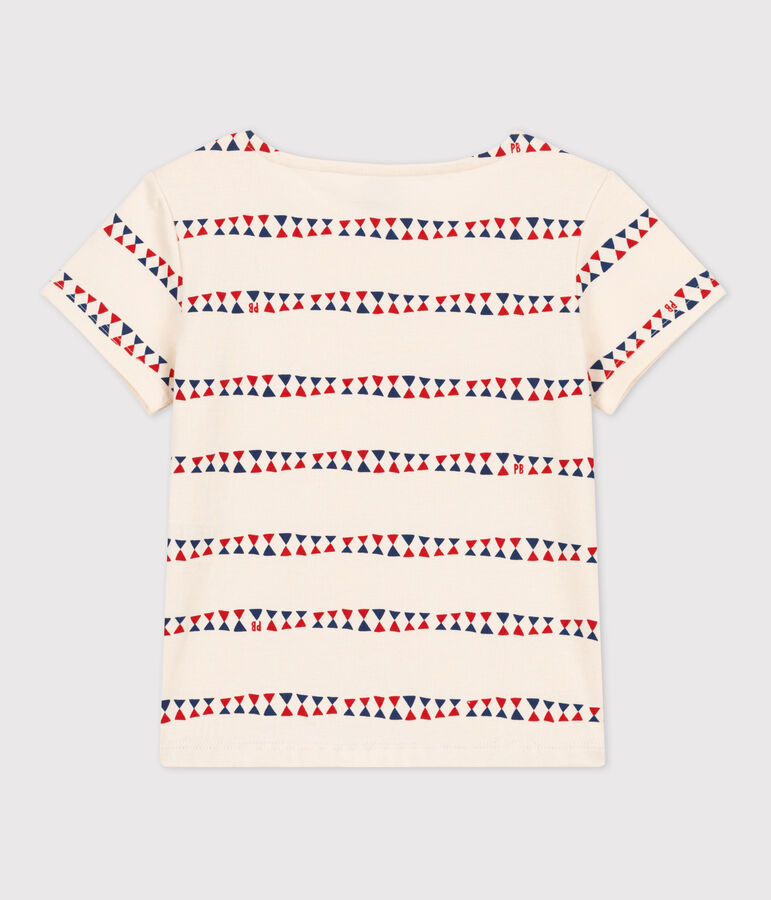 Kurz&auml;rmeliges Kinder-T-Shirt aus Baumwolle f&uuml;r M&auml;dchen naturfarben/vielfarbig