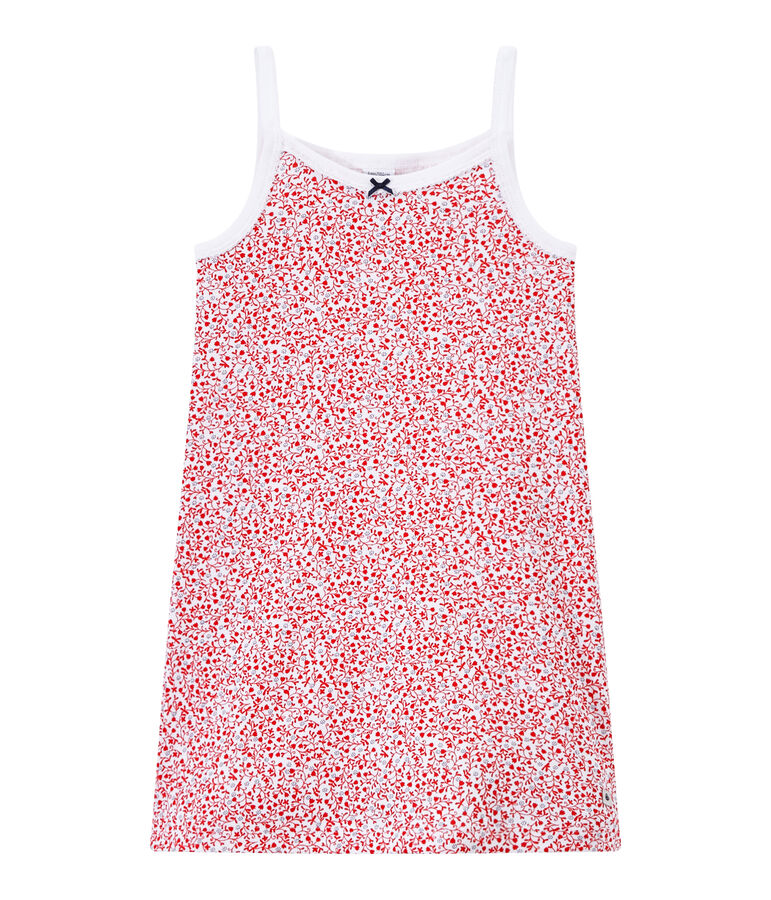 Bedrucktes M&auml;dchen-Nachthemd weiss ECUME/weiss MULTICO