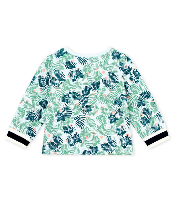 Gemusterter baby-strick-cardigan mädchen blau BOCAL/weiss MULTICO