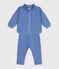 Baby-Set Sweatshirt und Hose aus einfarbiger Baumwolle blau