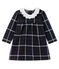 Langärmeliges kariertes Babykleid für Mädchen schwarz CITY/weiss MULTICO CN