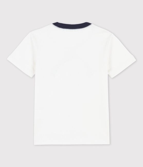 Kurzärmeliges T-Shirt aus Baumwolle für Jungen weiss MARSHMALLOW