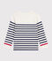 Kinder-Pullover aus Wolle und Baumwolle mit Streifen blau MARSHMALLOW/ SOIR
