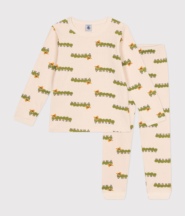 Kinderpyjama aus Baumwolle mit Tier-Printmotiv naturfarben/vielfarbig