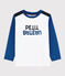 Kinder-T-Shirt aus Jersey für Jungen weiss MARSHMALLOW/blau MAJOR