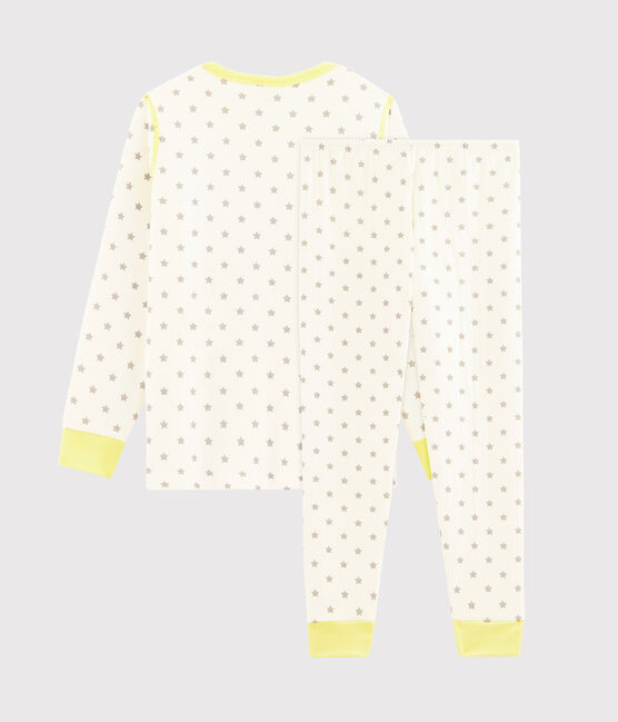 Kinderpyjama aus Doppeljersey für Jungen weiss MARSHMALLOW/grau GRIS