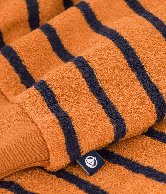 Baby-Sweatshirt aus gestreiftem Bouclé-Frottier ECUREUIL/ SMOKING