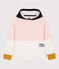 Kinder-Kapuzensweatshirt aus Molton für Mädchen rosa MINOIS/weiss MARSHMALLOW