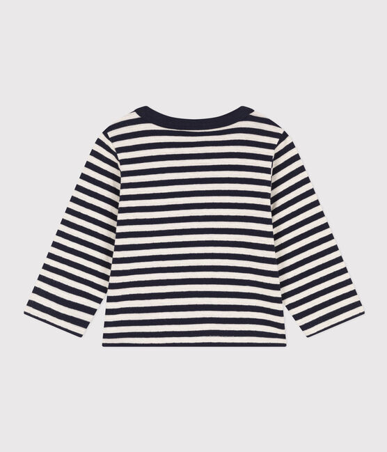 Baby-Cardigan aus gestreiftem Doppeljersey blau SMOKING/ AVALANCHE