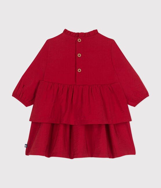 Langärmeliges Baby-Kleid rot AURORA