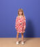 Langärmeliges bedrucktes Kinderkleid aus Molton für Mädchen rot AVALANCHE/ ROUGE