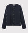Damen-Cardigan aus gestepptem Doppeljersey blau SMOKING