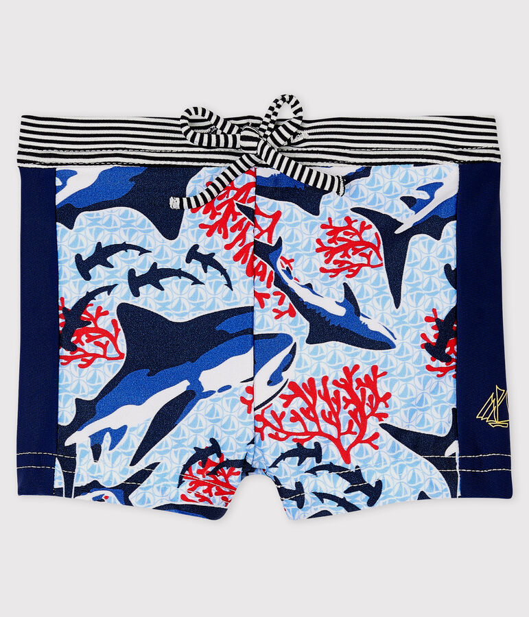 Umweltfreundliche Badeshorts Baby Jungen blau/vielfarbig