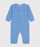 Babypyjama ohne Füße aus Baumwolle mit Streifenmuster DELPHINIUM/ MARSHMALLOW