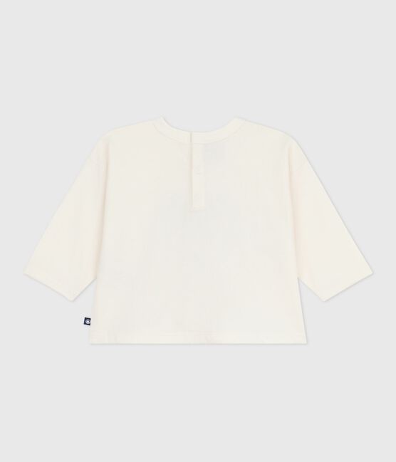 Langärmeliges Baby-T-Shirt aus Baumwolle mit Katzenmotiv MILK/ MULTICO