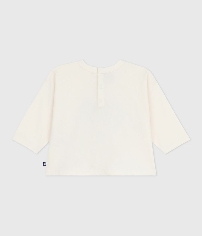 Lang&auml;rmliges Baby-T-Shirt aus Baumwolle naturfarben/vielfarbig
