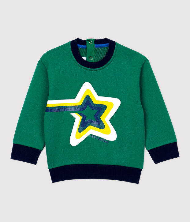Baby-Sweatshirt aus Molton. gr&uuml;n