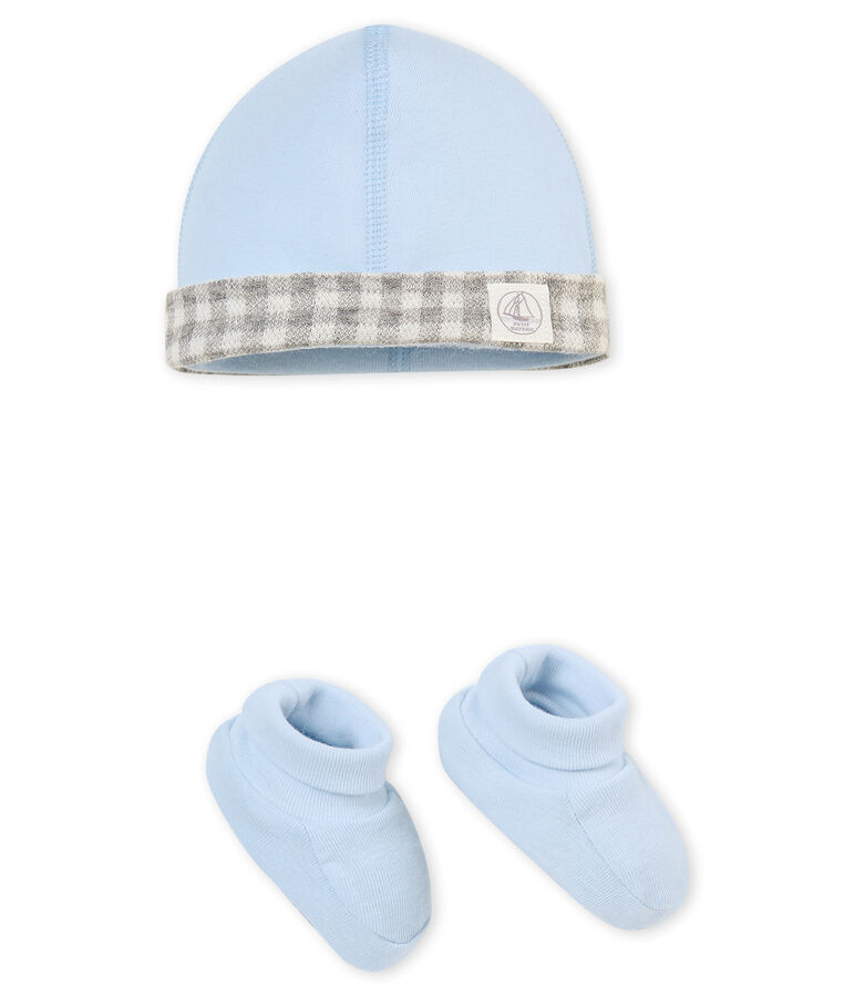 Baby Jungen M&uuml;tze und Schuhe im Set blau