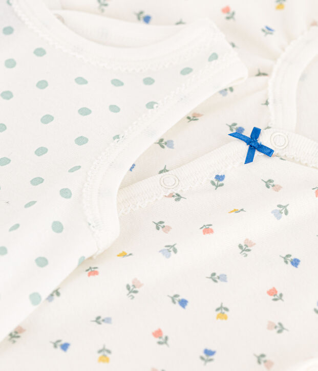 2er-Set gebl&uuml;mte Baby-Kurzoveralls aus Baumwolle vielfarbig