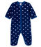 Strampler zum Überziehen aus Fleece für Jungen blau MEDIEVAL/weiss MARSHMALLOW