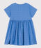 Kurzärmeliges Kinder-Kleid mit englischer Stickerei für Mädchen blau GAULOISE