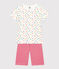 Kurzer Kinderpyjama aus Baumwolle weiss MARSHMALLOW/weiss MULTICO