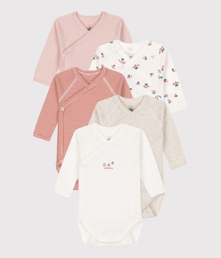 5er-Set lang&auml;rmelige Baby-Bodys aus Baumwolle vielfarbig