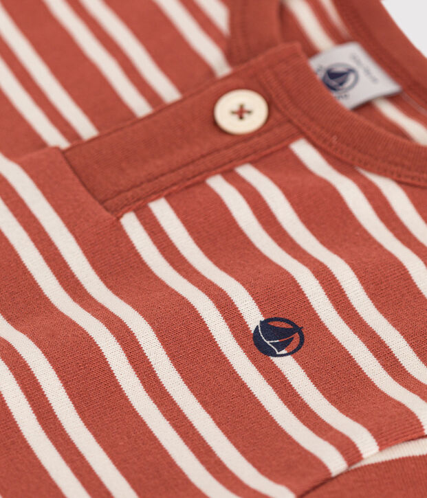 Kurz&auml;rmeliges Baby-T-Shirt aus Jersey braun/naturfarben