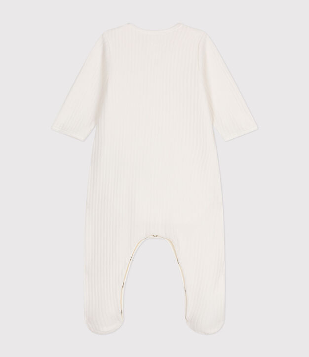 Unisex-Strampler aus Nicki mit integriertem, einfarbigem Body weiss