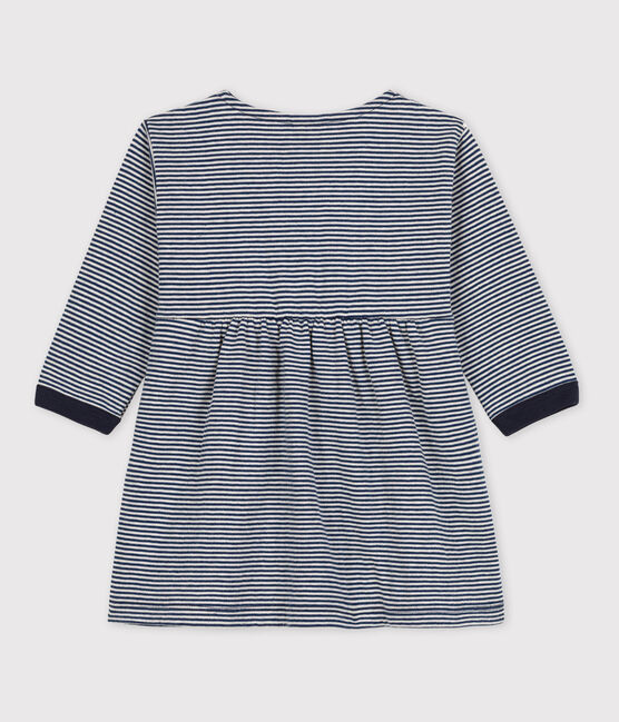 Langärmeliges Kleid aus Doppeljersey mit Ringelstreifen blau MEDIEVAL/ MONTELIMAR