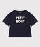 Damen-T-Shirt LE BOXY aus Baumwolle blau SMOKING