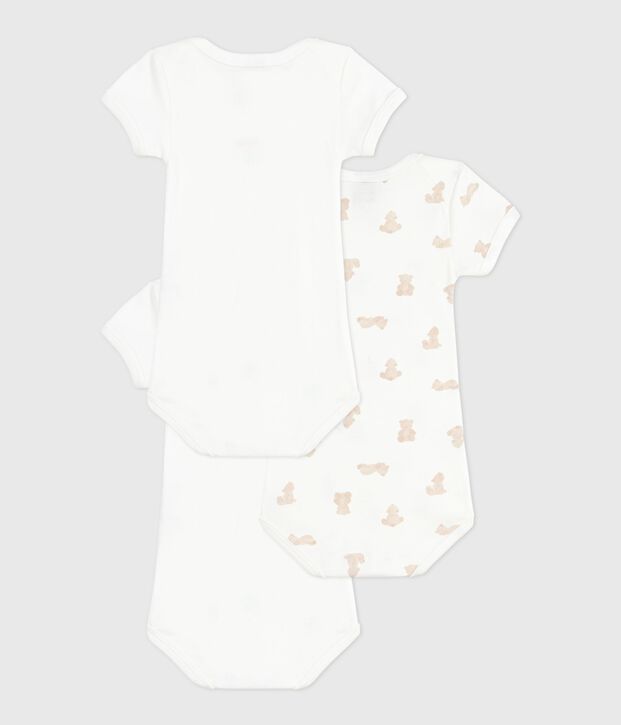 Set kurz&auml;rmeliger Baby-Bodys aus Baumwolle mit B&auml;rmotiv vielfarbig