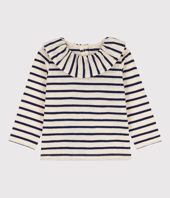 Langärmelige Baby bluse aus leichtem Jersey weiss AVALANCHE/ MEDIEVAL