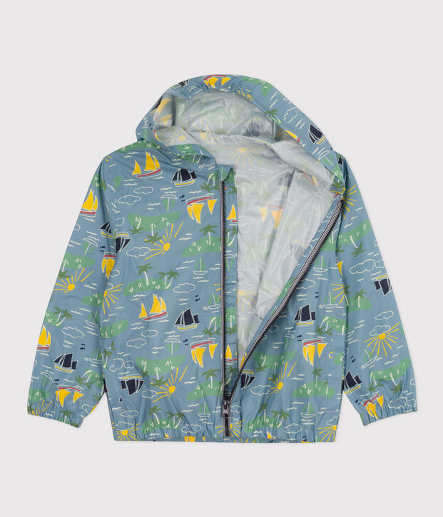 Kinder-Windjacke aus recycltem Material blau/vielfarbig