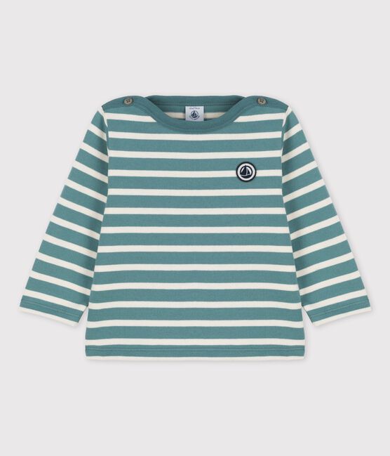 Baby-Streifenshirt aus dickem Baumwolljersey grün BRUT/weiss AVALANCHE