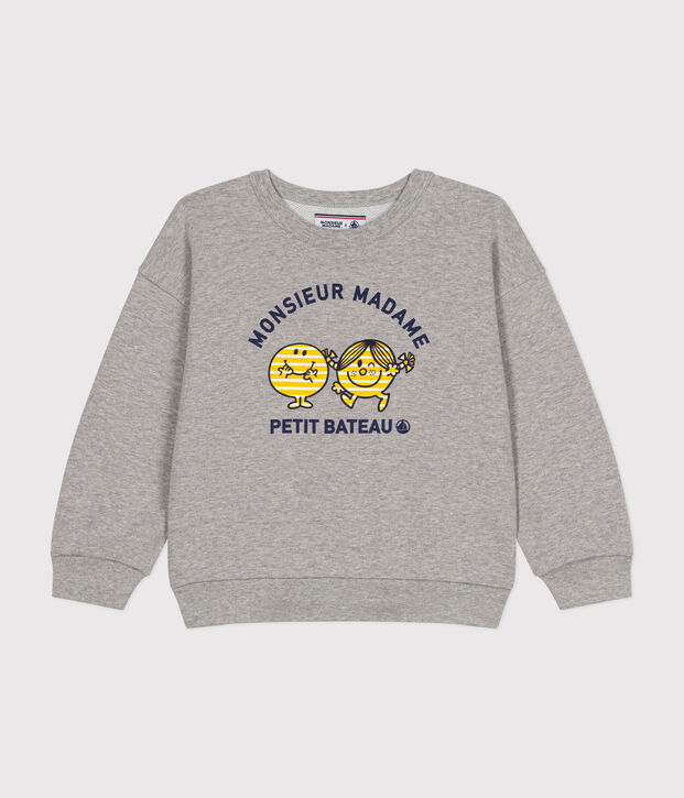 Kinder-Sweatshirt Mr. Men und Little Miss aus Jersey grau