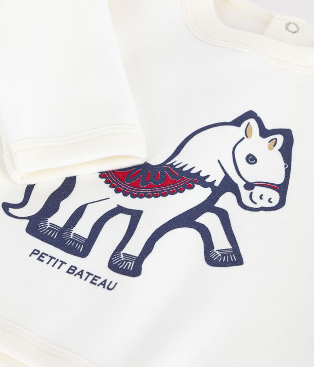 Baby-Sweatshirt aus weicher und warmer Baumwolle naturfarben/vielfarbig