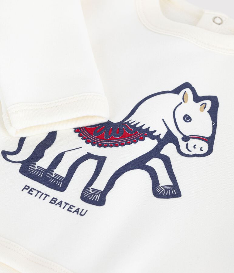 Baby-Sweatshirt aus weicher und warmer Baumwolle naturfarben/vielfarbig