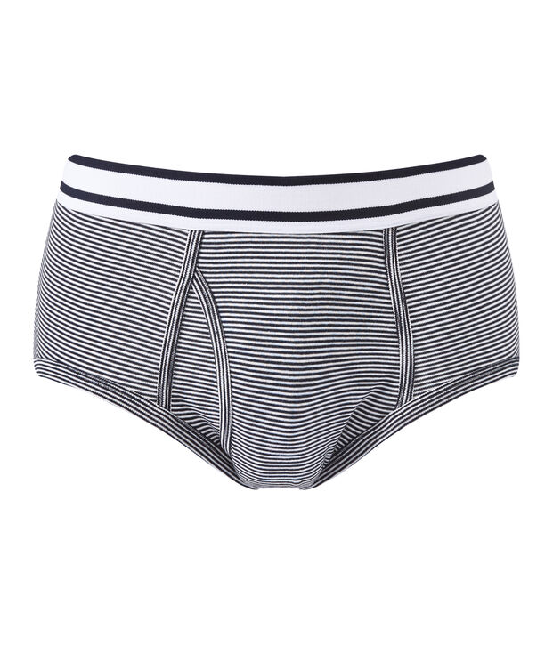 herren slip mit milleraies ringelstreifen blau/weiss